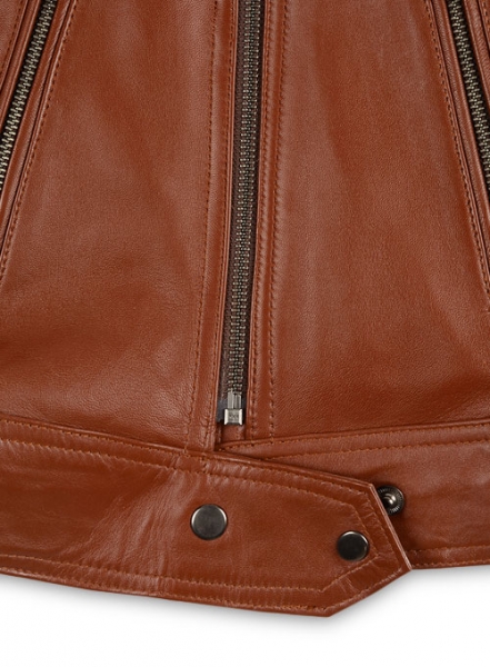 Tan Brown Leather Jacket # 219