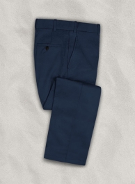 Italian Navy Blue Cotton Stretch Pants