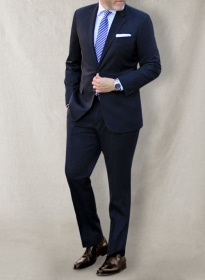 Navy Blue Merino Wool Suit