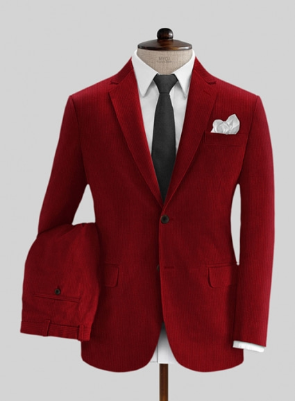 Red Thick Corduroy Suit