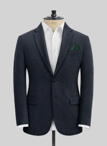 Houndstooth Dark Blue Tweed Suit