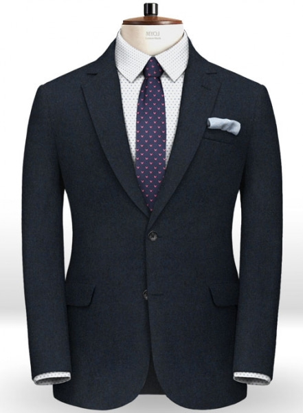 Light Weight Melange Dark Blue Tweed Suit