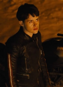 Claire Foy The Girl in the Spider\'s Web Leather Jacket #2