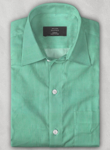 Fern Green Luxury Twill Shirt- Half Sleeves