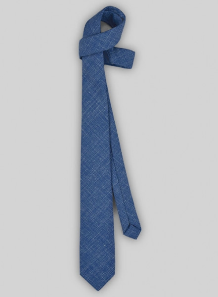 Italian Murano Wool Linen Tie - Portland Blue