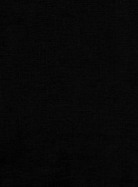 Safari Pure Black Linen Overshirt - Full Sleeves