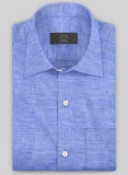 European Jordy Blue Linen Shirt - Full Sleeves