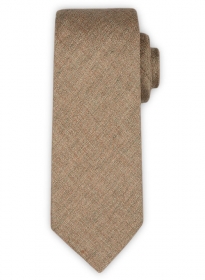 Italian Linen Tie - Burnt Brown