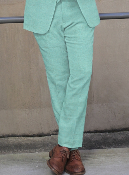 Melange Aqua Blue Tweed Pants