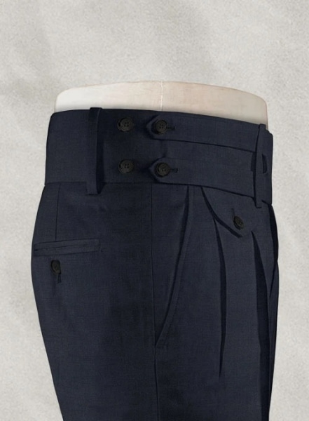 Napolean Dark Blue Double Gurkha Wool Trousers