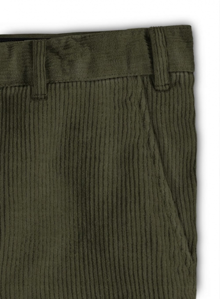 Olive Thick Corduroy Trousers - 8 Wales