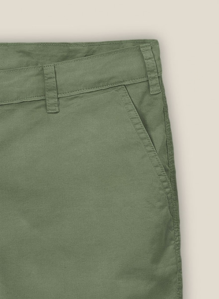 Green Cotton Power Stretch Chino Shorts