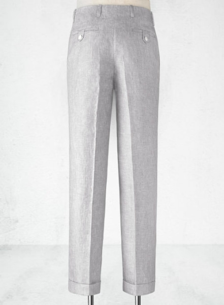 Italian Zod Light Gray Vintage Manny Linen Trousers