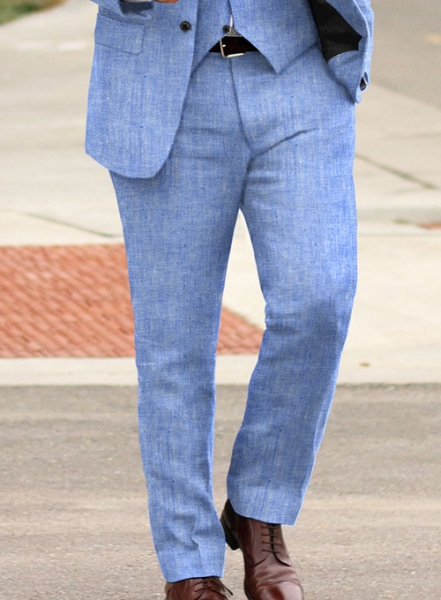 Italian Nile Blue Linen Suit