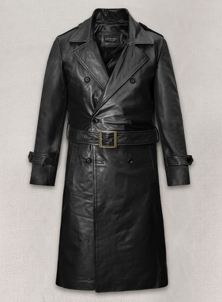 Samuel L. Jackson Shaft Leather Long Coat