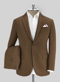 Brown Feather Cotton Canvas Stretch Suit