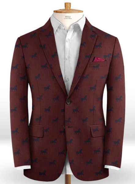 Wine Horse Wool Jacket