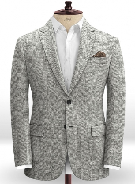 Harris Tweed Wide Herringbone Gray Suit