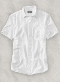 White Self Checks Shirt - Half Sleeves