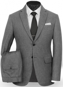 Light Weight Gray Stripe Tweed Suit - Special Offer