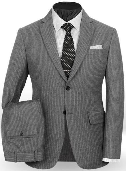 Light Weight Gray Stripe Tweed Suit - Special Offer