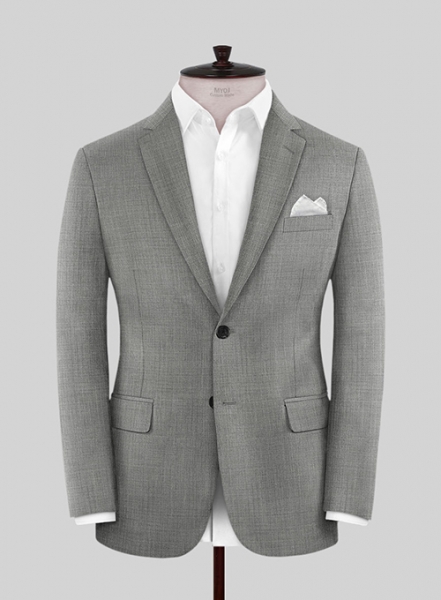 Napolean Sharkskin Light Gray Wool Jacket