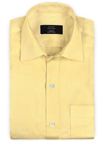 Giza Yellow Dobby Cotton Shirt - Full Sleeves