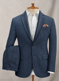 Harris Tweed Houndstooth Blue Suit