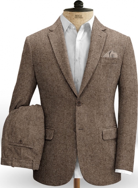 Vintage Twill Brown Tweed Suit
