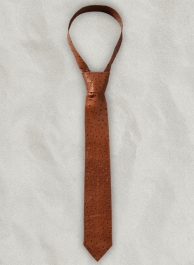 Brown Ostrich Leather Tie