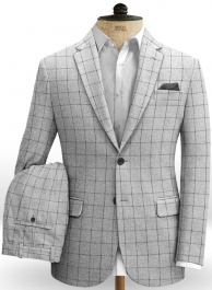 Light Weight Checks Gray Tweed Suit