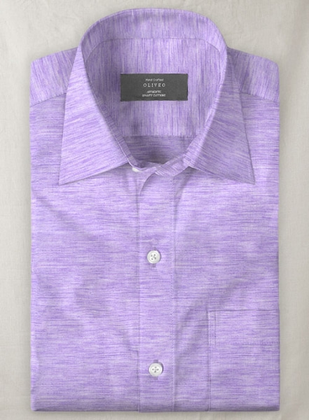 Italian Cotton Purple Shirt - Half Sleeves