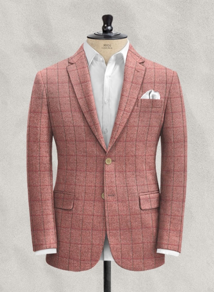 Italian Ramudo Pink Checks Tweed Jacket