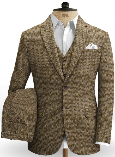 Harris Tweed Hebridean Brown Herringbone Suit