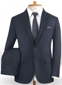 Sharkskin Steel Blue Wool Suit