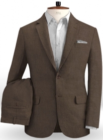 Safari Brown Cotton Linen Suit