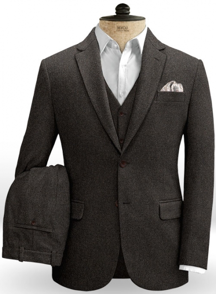 Gray Brown Heavy Tweed Suit