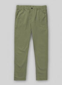 Easy Pants Green Cotton Canvas