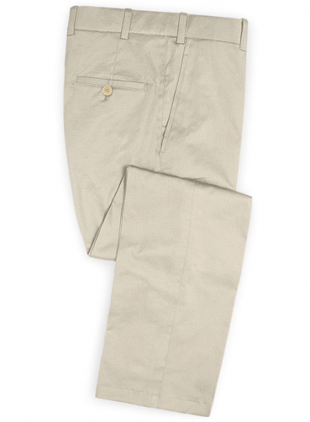 Beige Twill Stretch Chino Suit