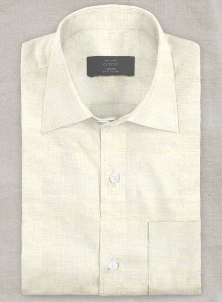 Dublin Cream Linen Shirt - Half Sleeves
