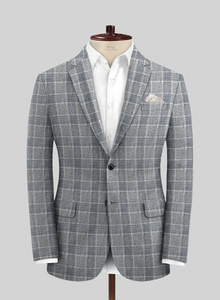 Solbiati Gray Checks Linen Jacket