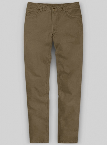 Earthy Brown Cotton Power Stretch Chino Jeans