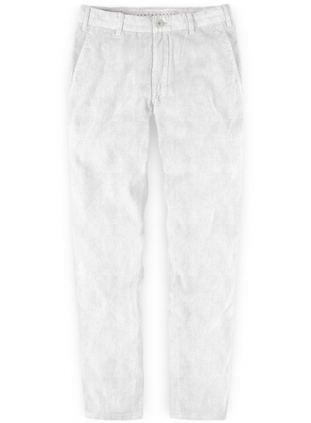 Stretch White Corduroy Trousers - 21 wales