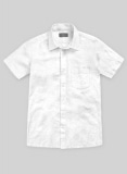 Washed White Cotton Linen Shirt