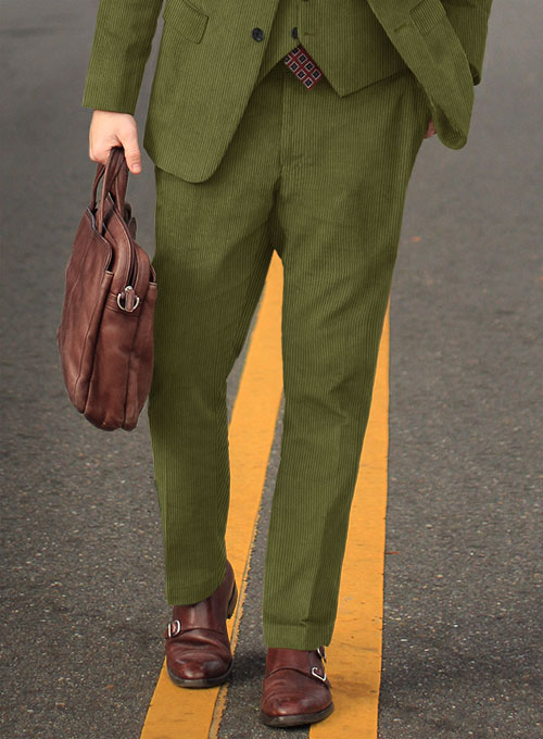 Bay Green Thick Corduroy Pants