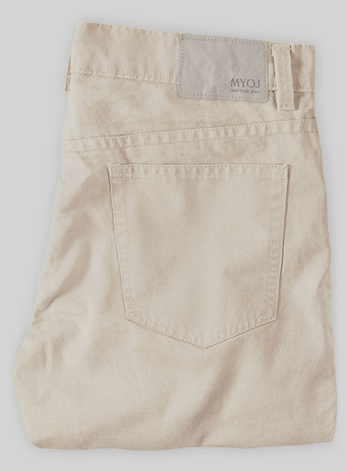 Beige Cotton Power Stretch Chino Jeans - Click Image to Close