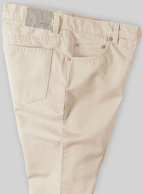 Beige Cotton Power Stretch Chino Jeans
