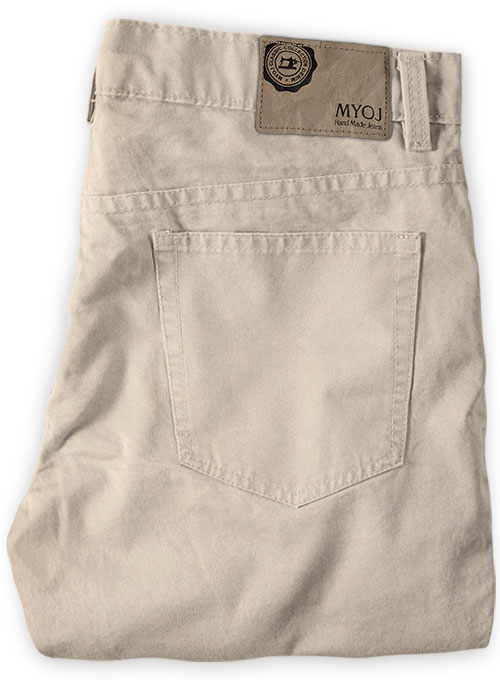 Beige Stretch Chino Jeans - Click Image to Close