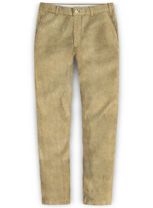 Beige Thick Corduroy Trousers - 8 Wales