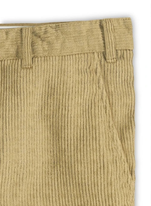 Beige Thick Corduroy Trousers - 8 Wales